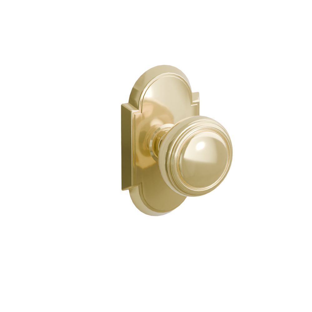 Emtek Door Handle - Norwich Knob #8 Rosette - Classic Brass