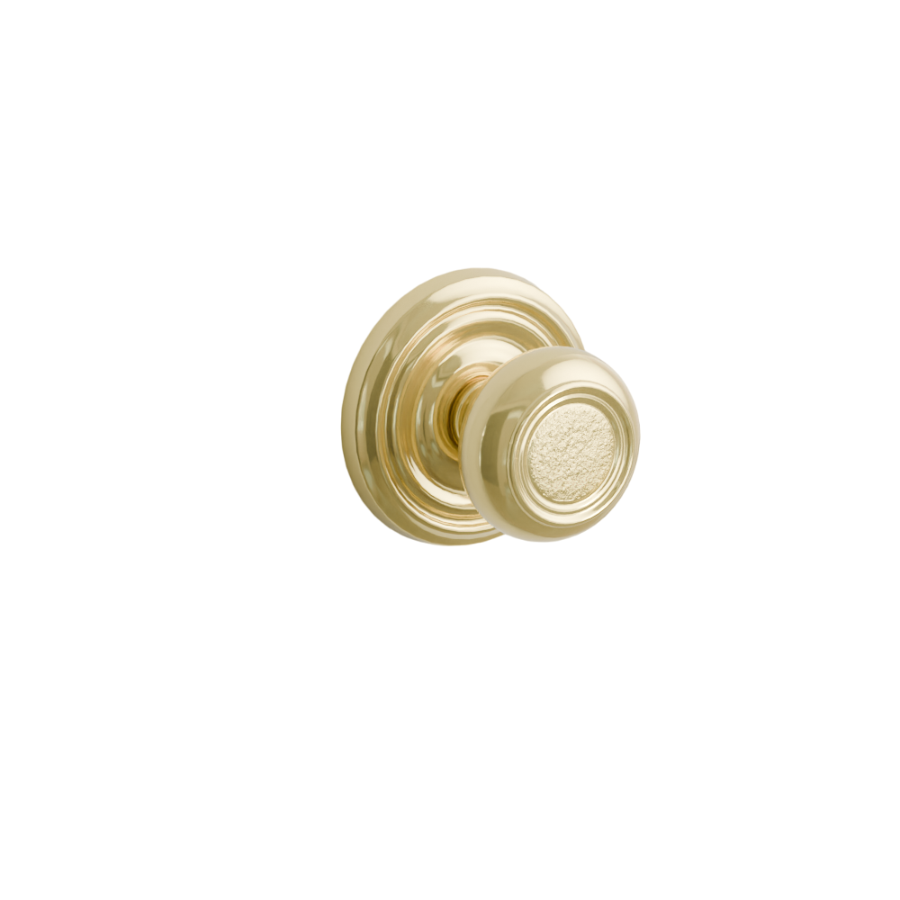 Emtek Door Handle - Belmont Knob Regular Rosette - Designer Brass