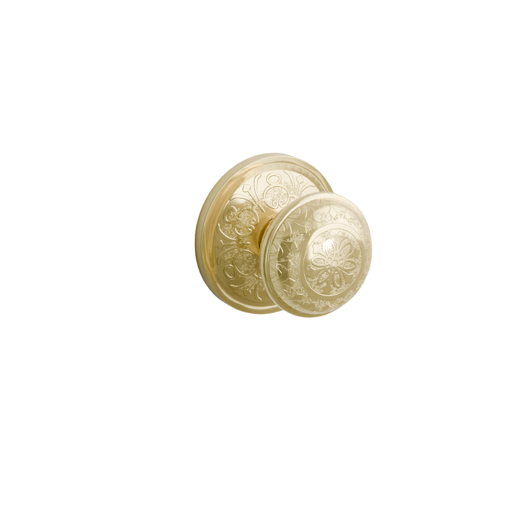 Emtek Door Handle - Lancaster Knob Lancaster Rosette - Designer Brass