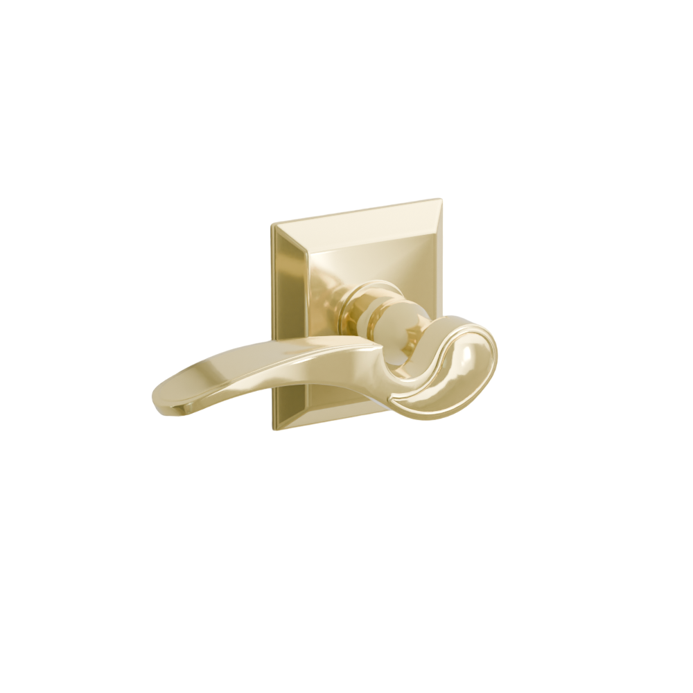 Emtek Door Handle - Coventry Lever Quincy Rosette - Designer Brass