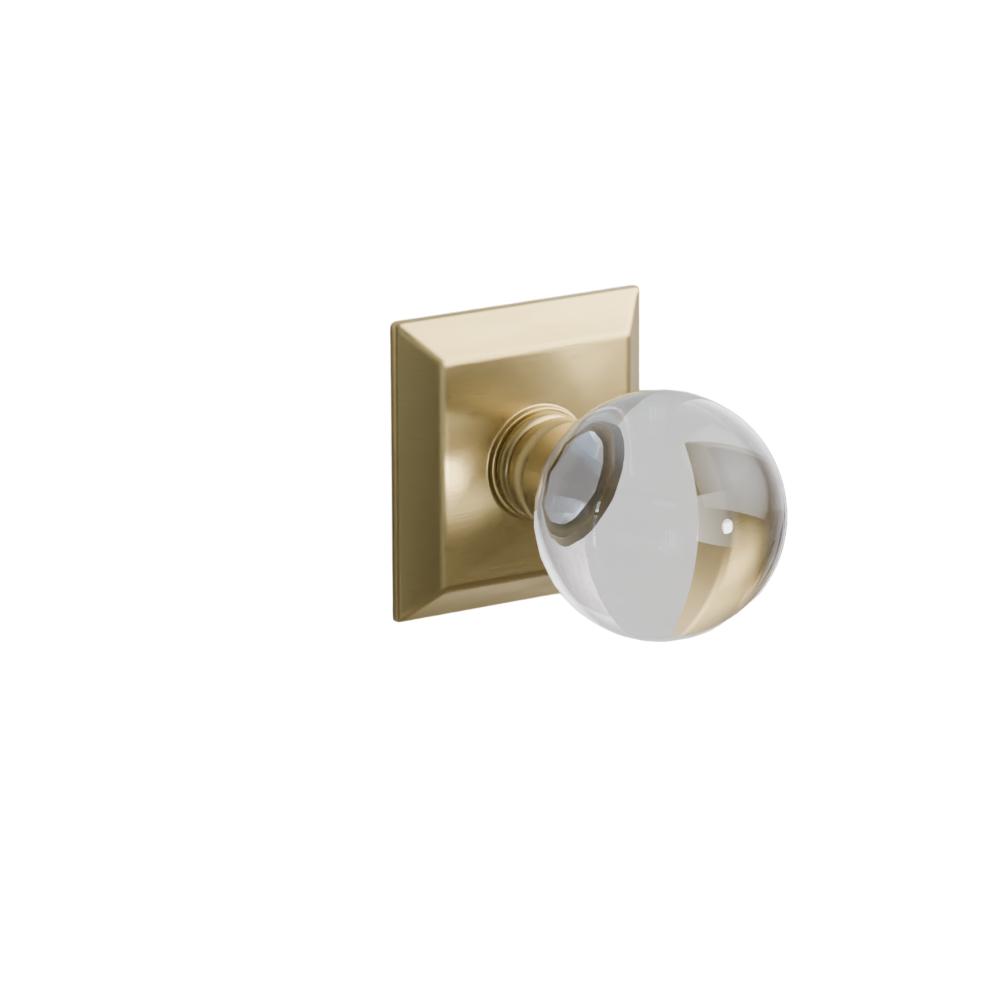Emtek Door Handle - Bristol Knob Quincy Rosette - Glass