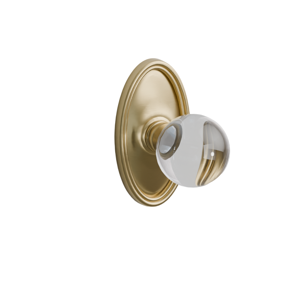 Emtek Door Handle - Bristol Knob Oval Rosette - Glass
