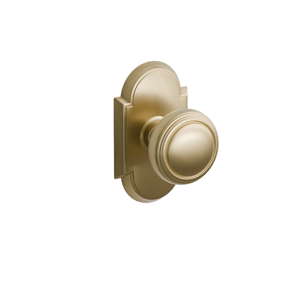 Emtek Door Handle - Norwich Knob #8 Rosette - Classic Brass