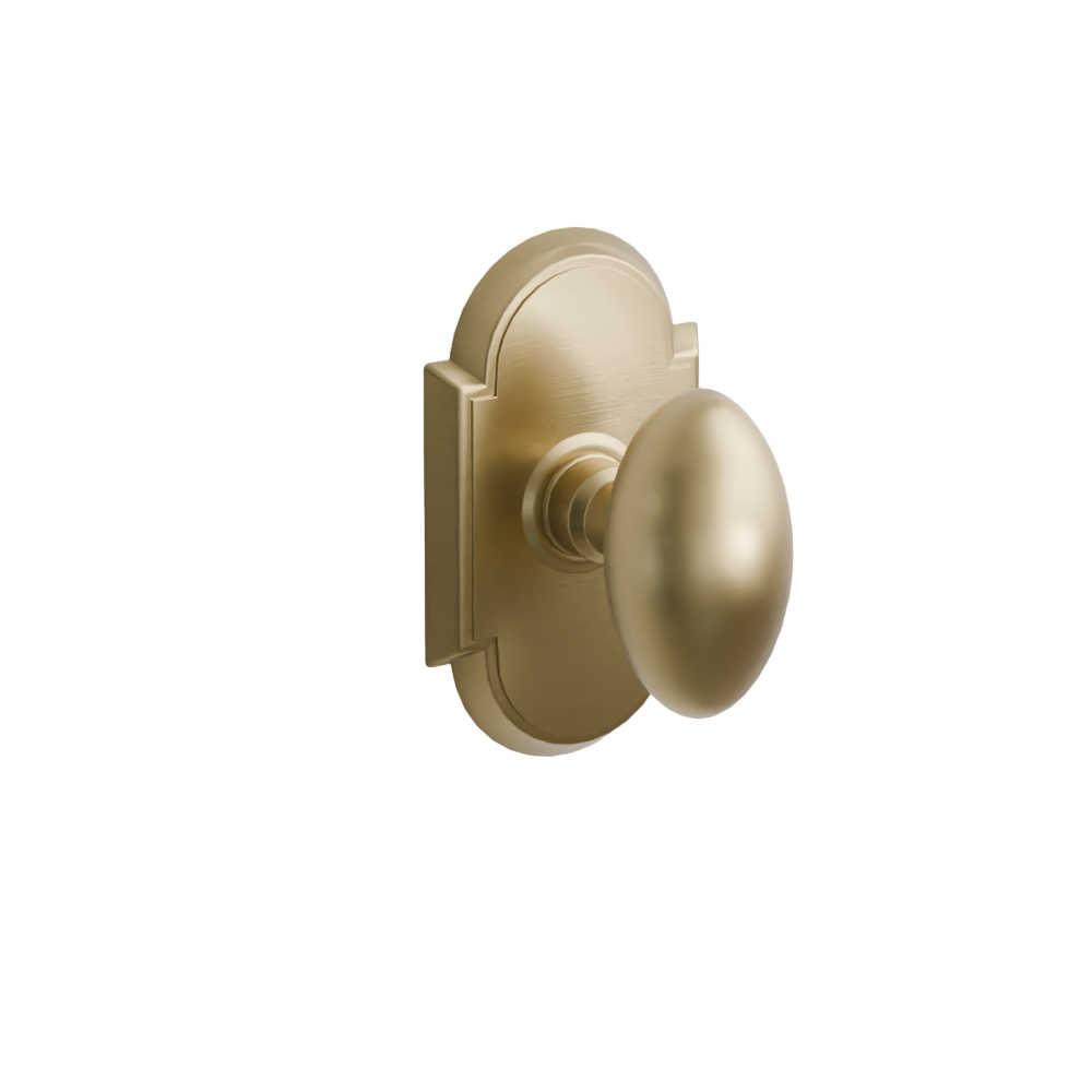 Emtek Door Handle - Egg Knob #8 Rosette - Classic Brass