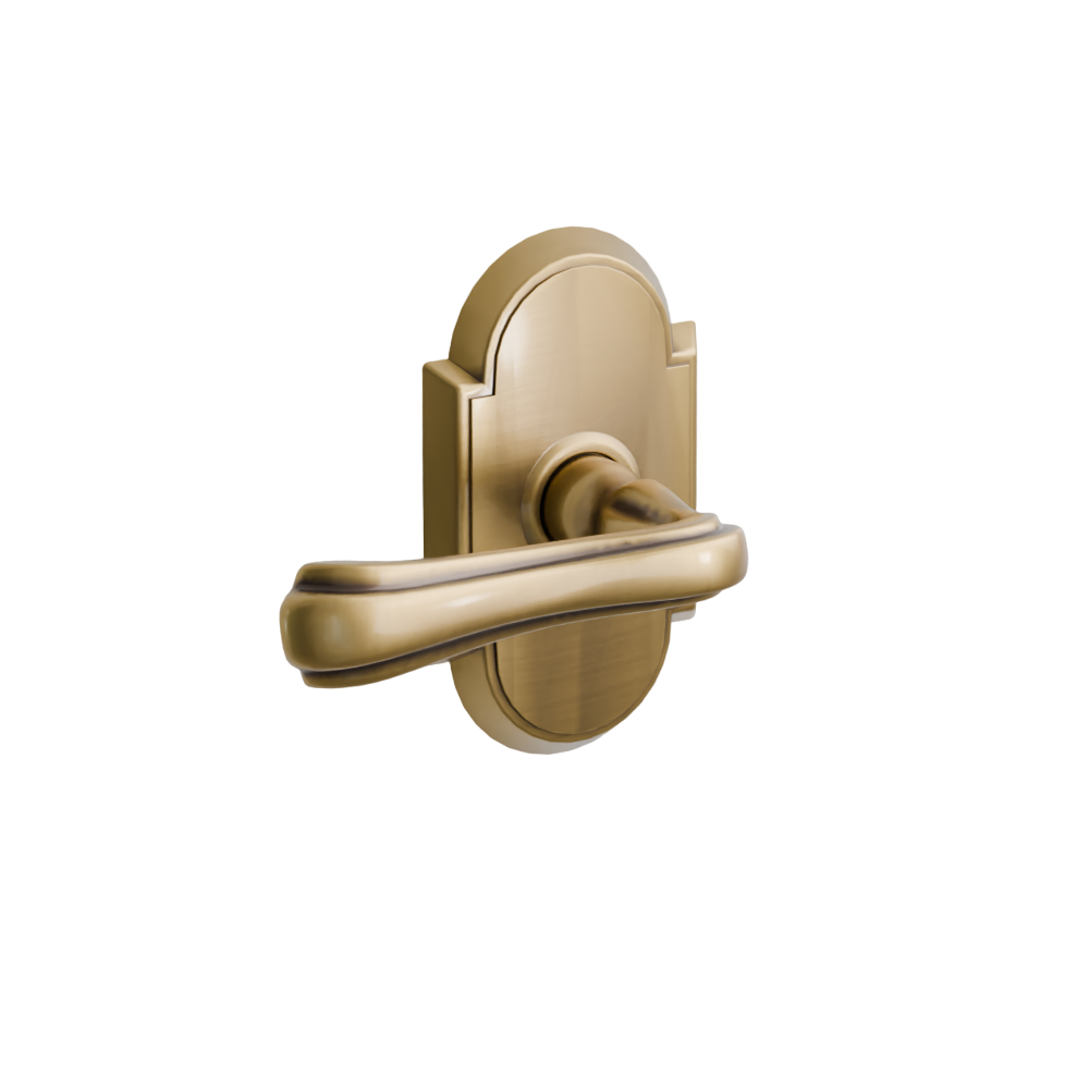 Emtek Door Handle - Wembley Lever #8 Rosette - Designer Brass