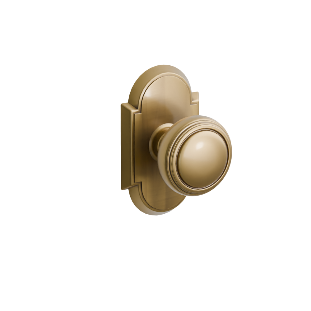 Emtek Door Handle - Norwich Knob #8 Rosette - Classic Brass