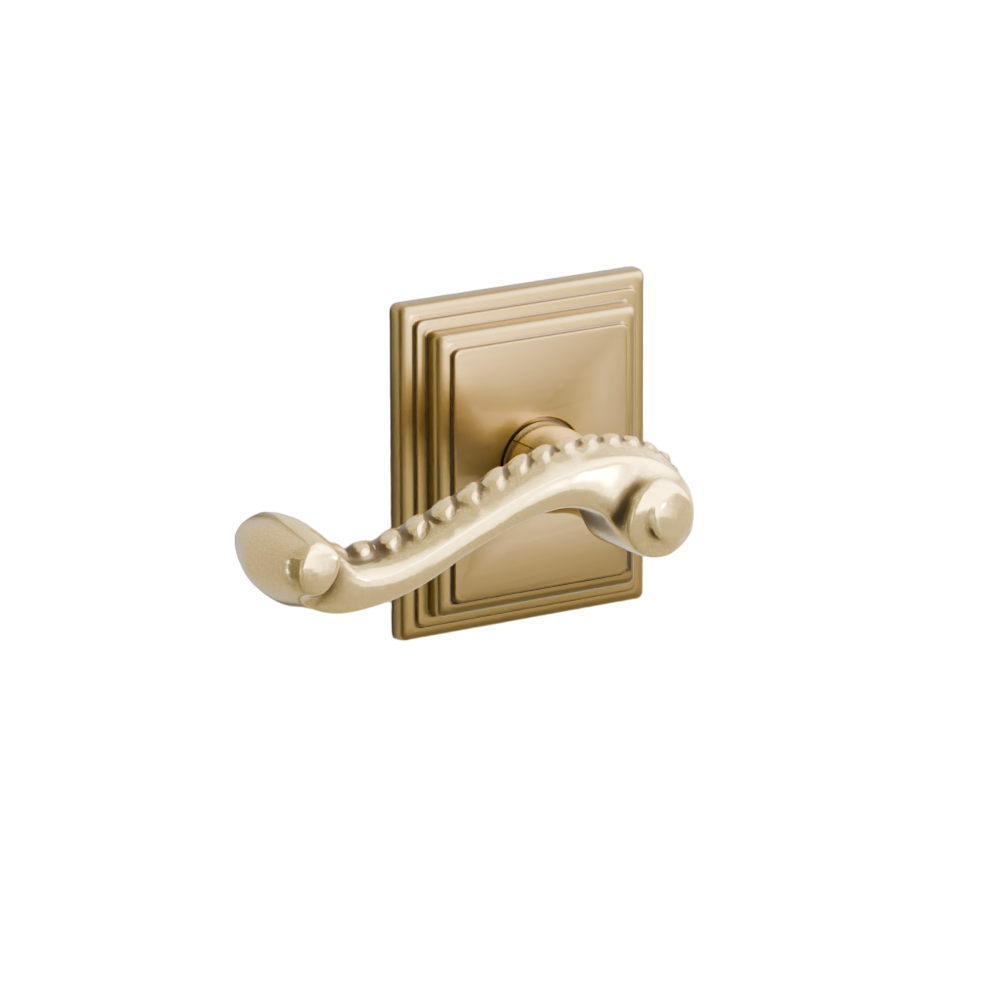Emtek Door Handle - Rope Lever Wilshire Rosette - Designer Brass