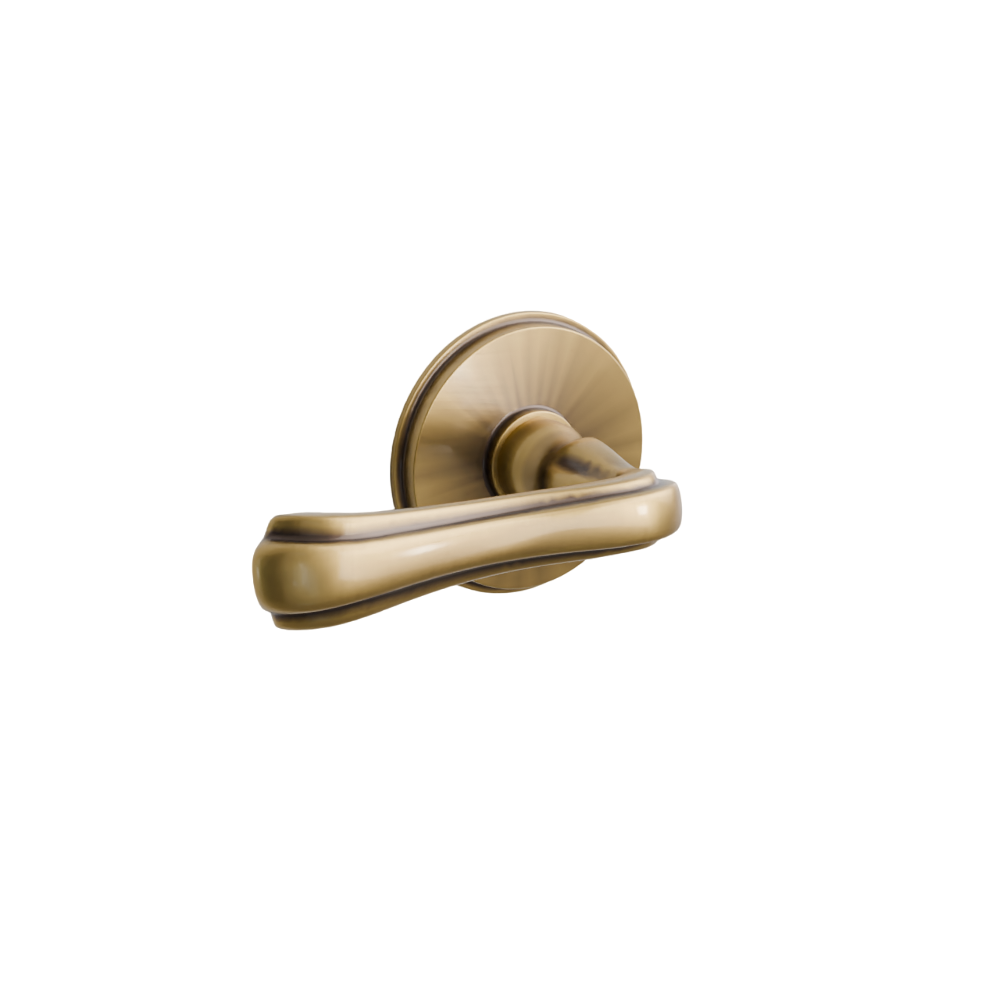 Emtek Door Handle - Wembley Lever Watford Rosette - Designer Brass