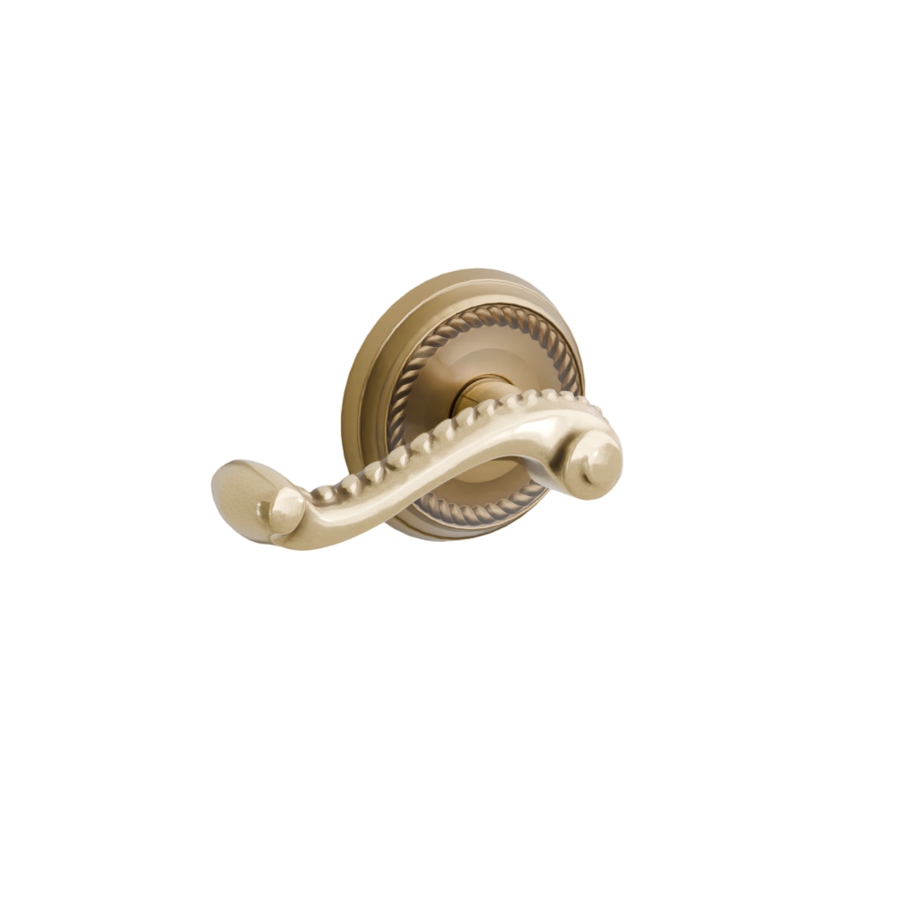 Emtek Door Handle - Rope Lever Rope Rosette - Designer Brass