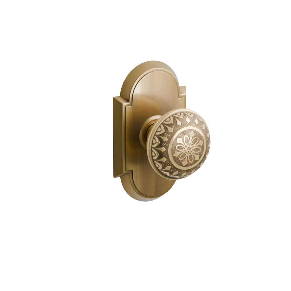 Emtek Door Handle - Lancaster Knob #8 Rosette - Designer Brass