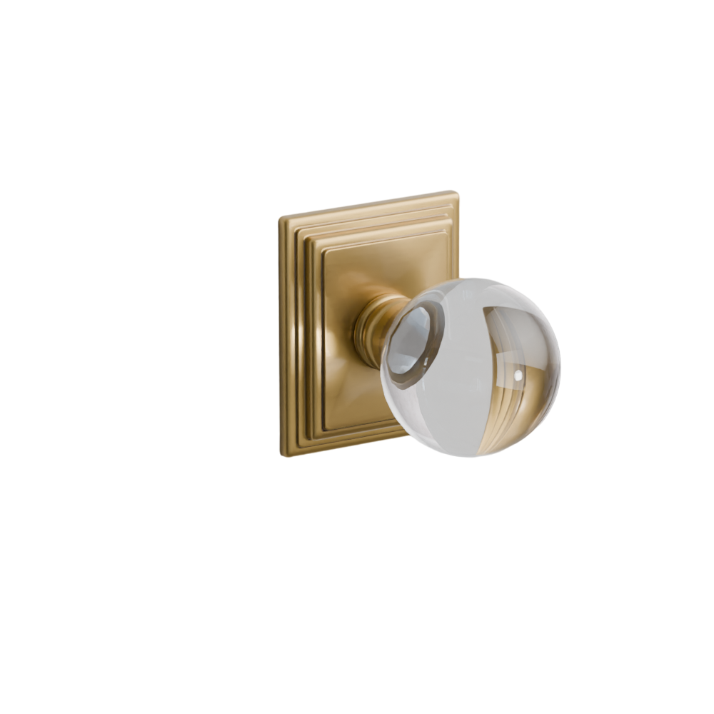 Emtek Door Handle - Bristol Knob Wilshire Rosette - Glass