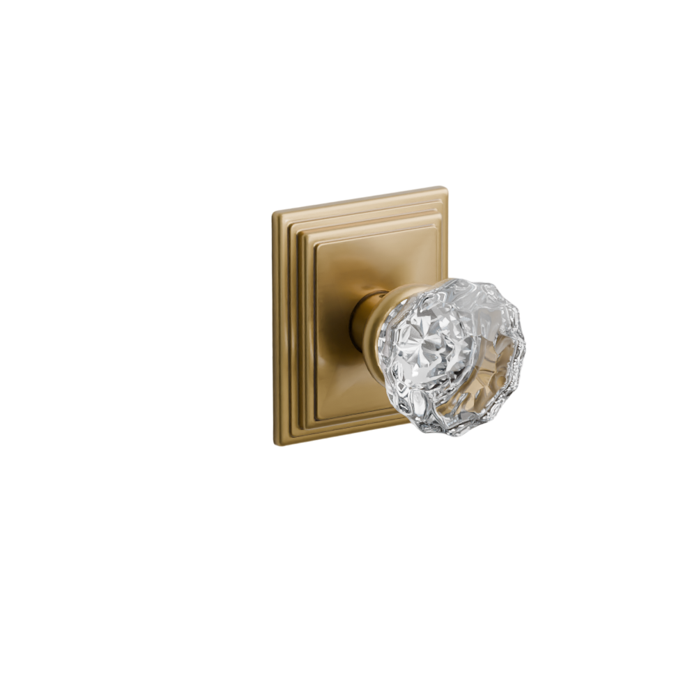 Emtek Door Handle - Astoria Knob Wilshire Rosette - Glass