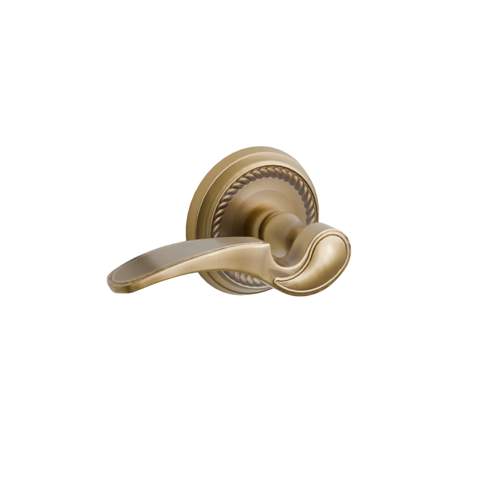 Emtek Door Handle - Coventry Lever Rope Rosette - Designer Brass