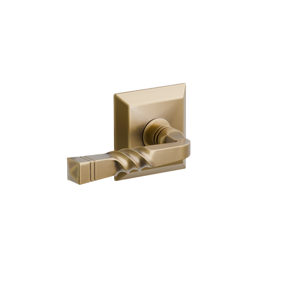 Emtek Door Handle - Santa Fe Lever Quincy Rosette - Designer Brass