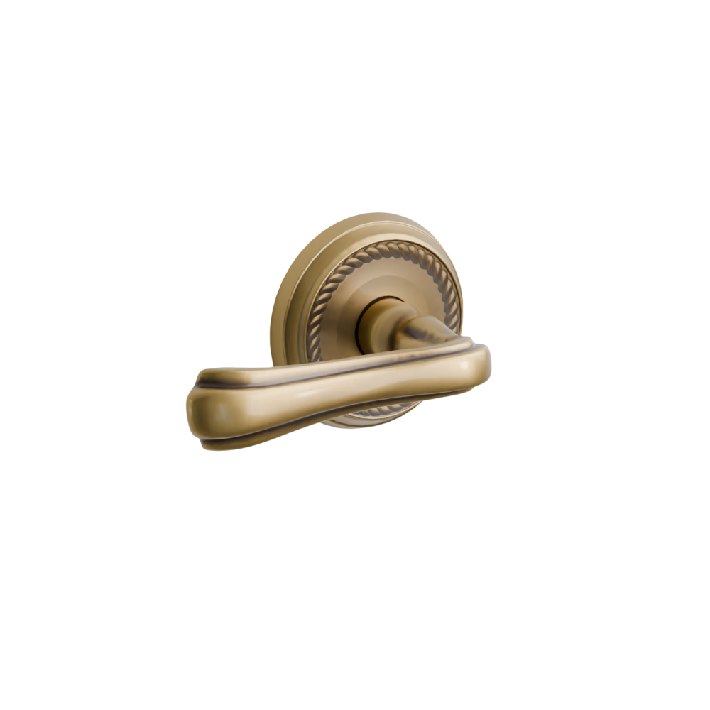 Emtek Door Handle - Wembley Lever Rope Rosette - Designer Brass