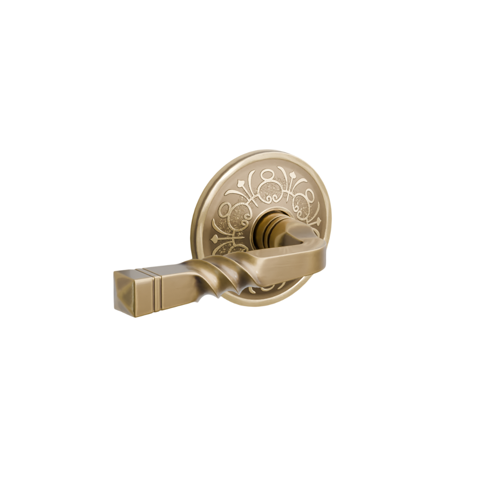 Emtek Door Handle - Santa Fe Lever Lancaster Rosette - Designer Brass