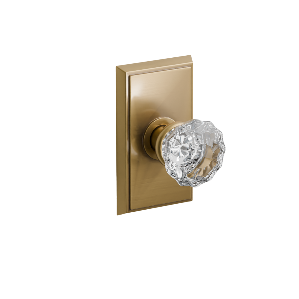 Emtek Door Handle - Astoria Knob Rectangular Rosette - Glass
