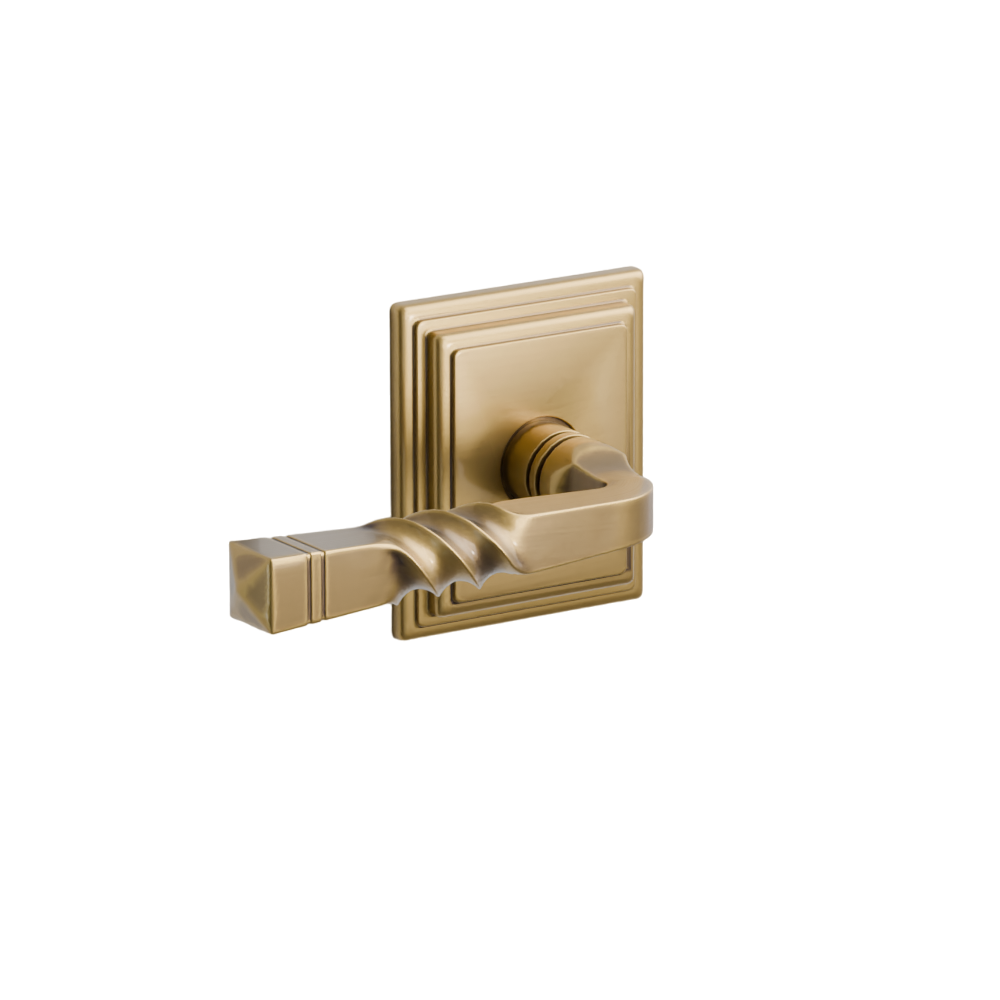 Emtek Door Handle - Santa Fe Lever Wilshire Rosette - Designer Brass