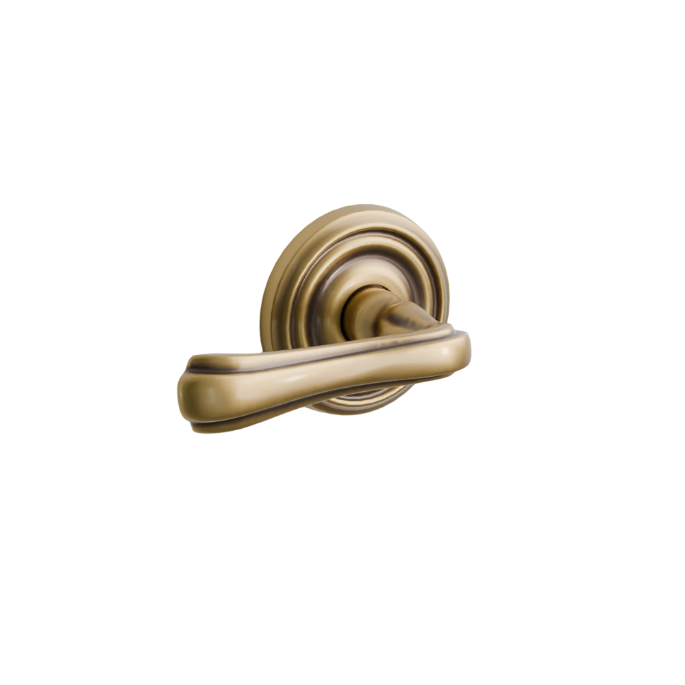 Emtek Door Handle - Wembley Lever Regular Rosette - Designer Brass