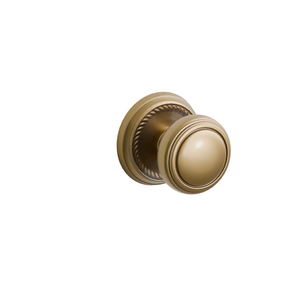 Emtek Door Handle - Norwich Knob Rope Rosette - Classic Brass