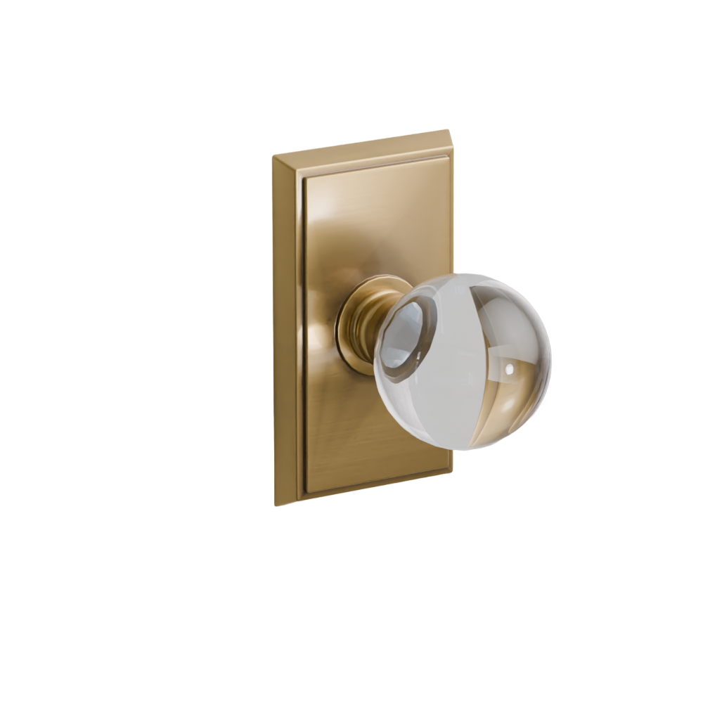 Emtek Door Handle - Bristol Knob Rectangular Rosette - Glass