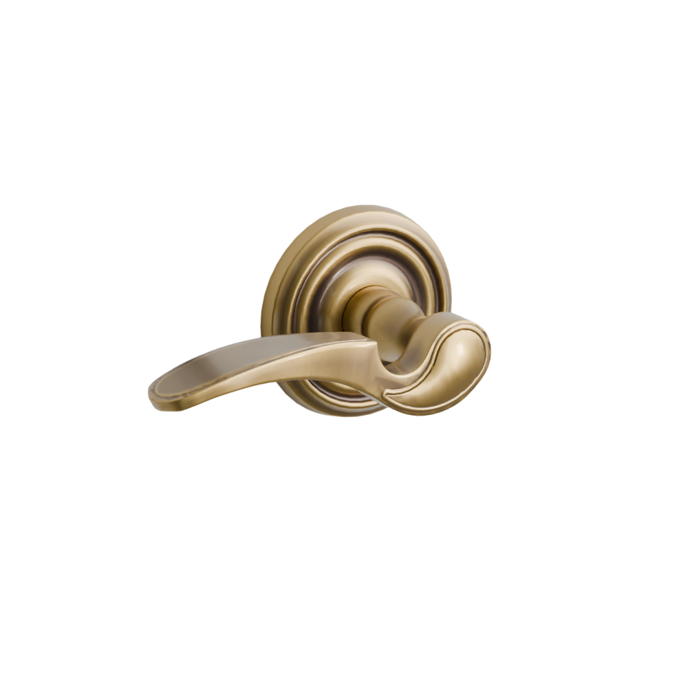 Emtek Door Handle - Coventry Lever Regular Rosette - Designer Brass