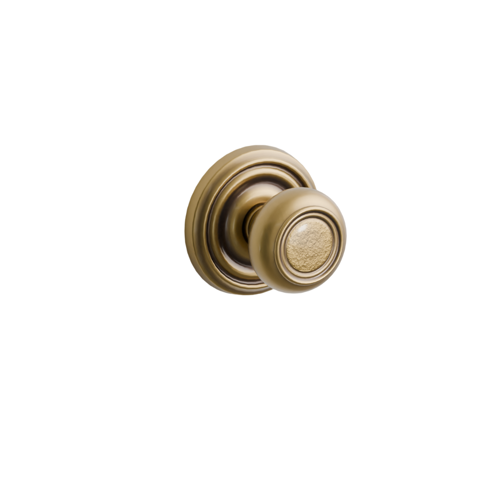 Emtek Door Handle - Belmont Knob Regular Rosette - Designer Brass