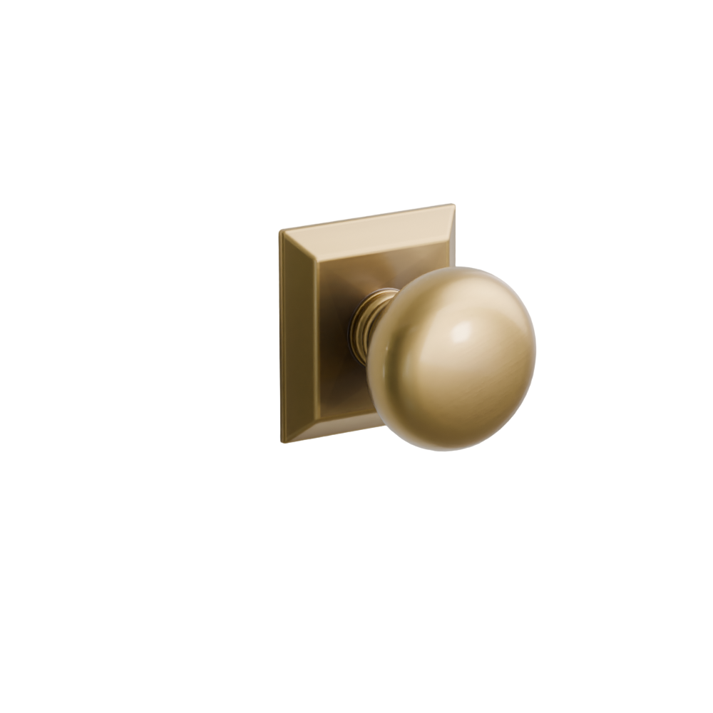 Emtek Door Handle - Providence Knob Quincy Rosette - Classic Brass