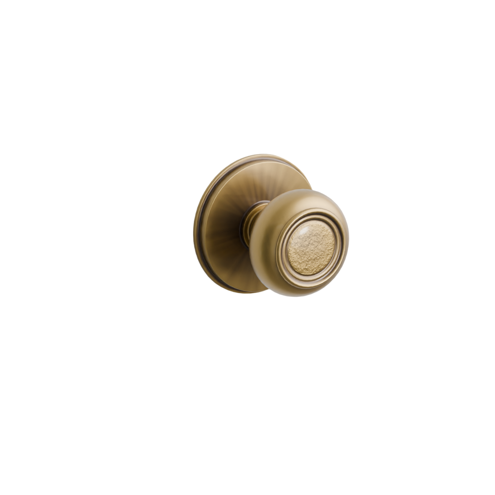Emtek Door Handle - Belmont Knob Watford Rosette - Designer Brass