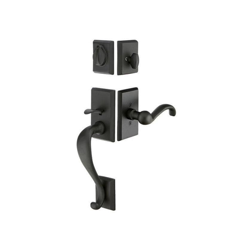 Emtek Sandcast Bronze Tubular Entrance Handlesets - Rectangular Sectional