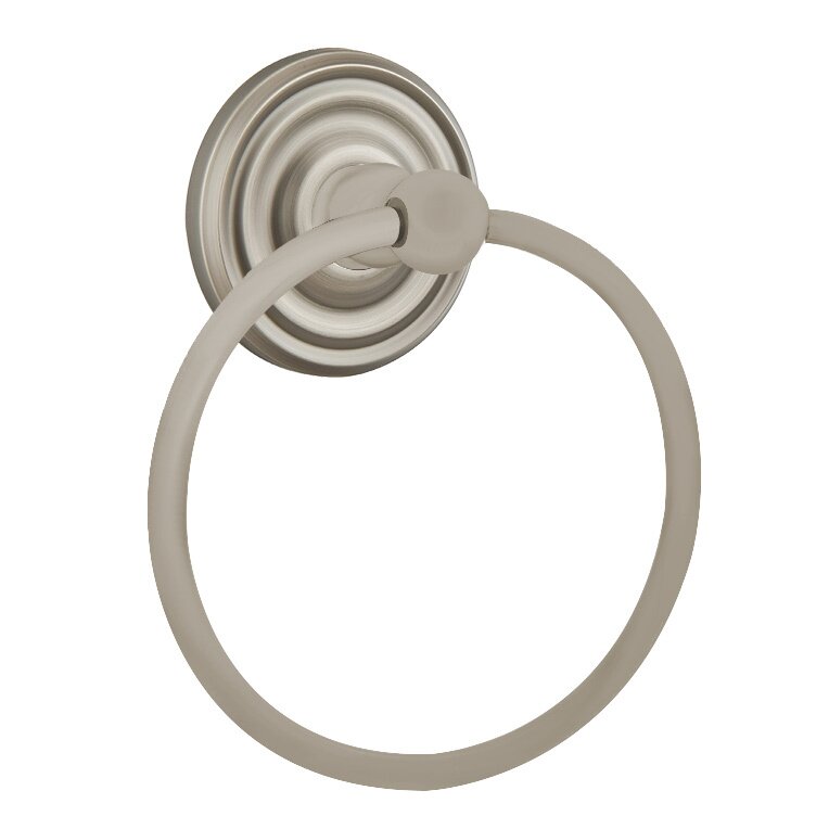 Emtek Traditional Brass Towel Ring with Small Regular Rosette