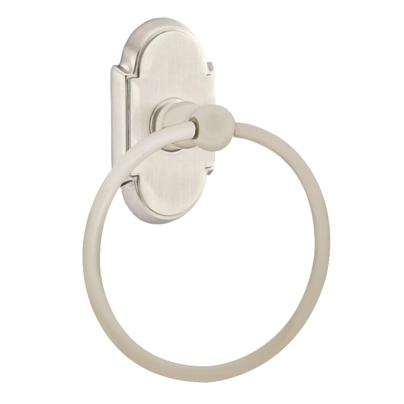 Emtek Traditional Brass Towel Ring with #8 Rosette