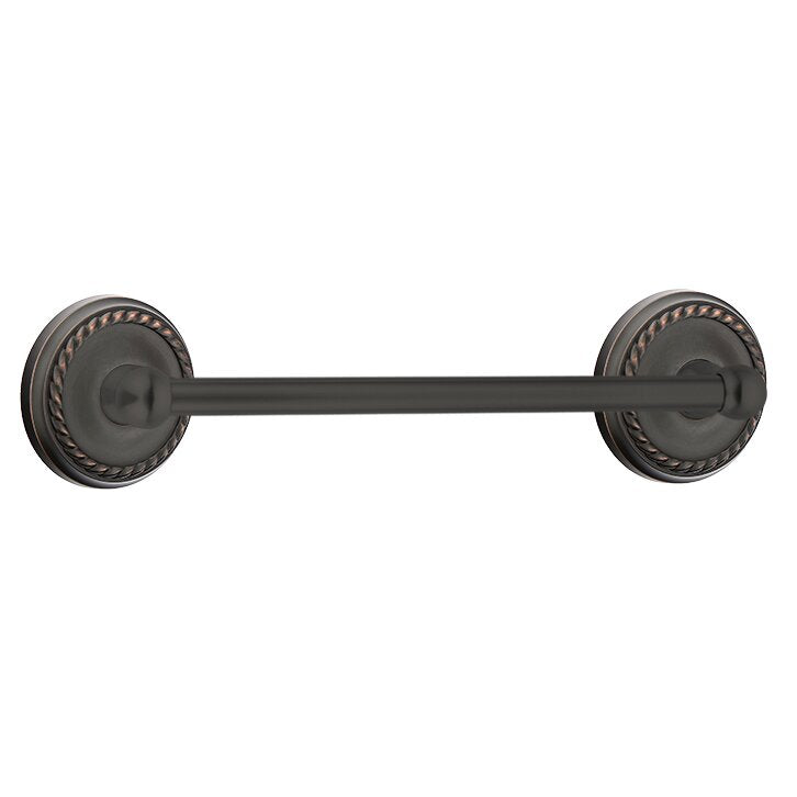 Emtek Traditional Brass Towel Bar with Rope Rosette