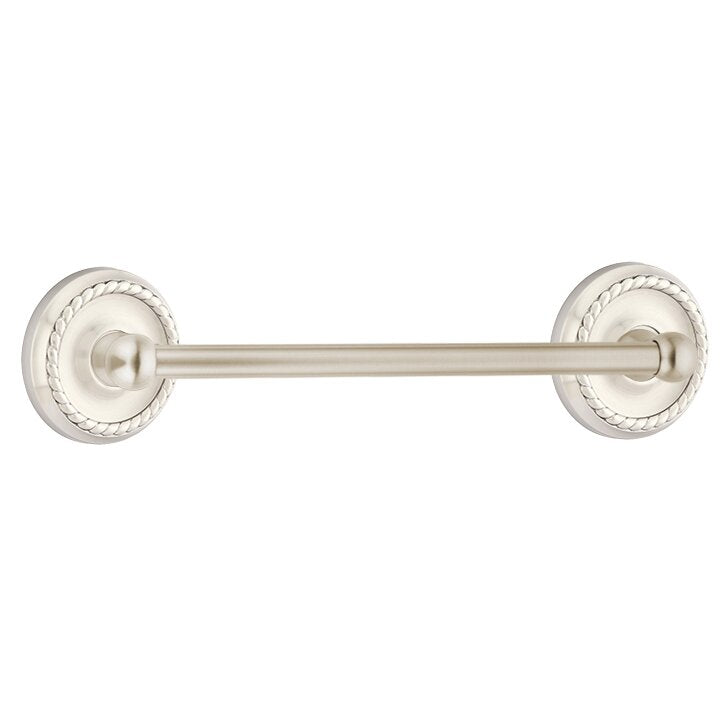 Emtek Traditional Brass Towel Bar with Rope Rosette