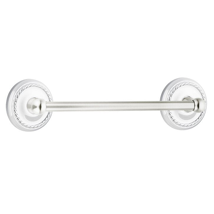 Emtek Traditional Brass Towel Bar with Rope Rosette
