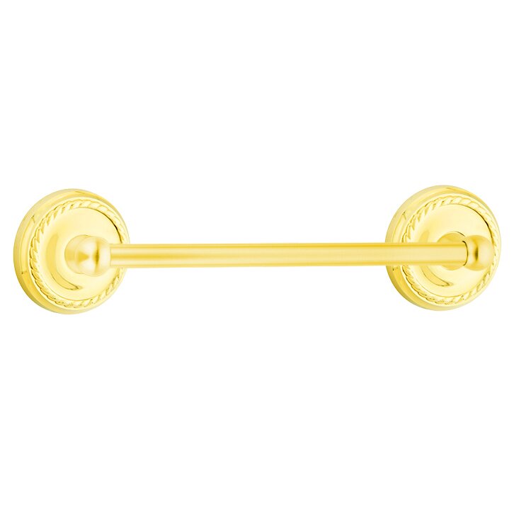 Emtek Traditional Brass Towel Bar with Rope Rosette