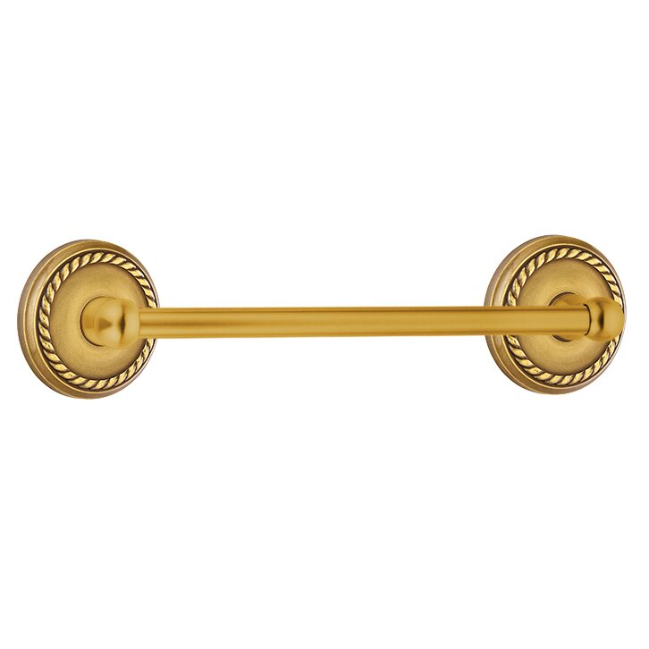 Emtek Traditional Brass Towel Bar with Rope Rosette