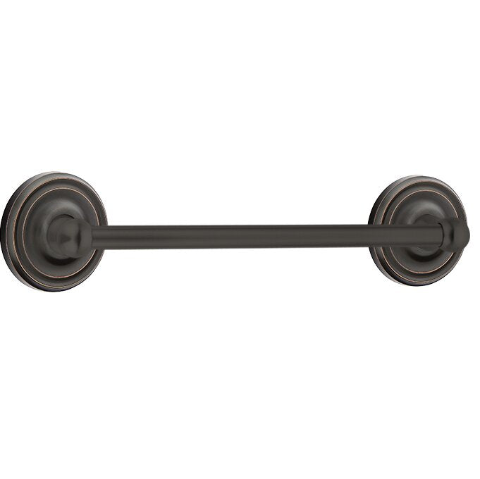 Emtek Traditional Brass Towel Bar with Small Regular Rosette