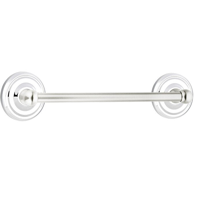 Emtek Traditional Brass Towel Bar with Small Regular Rosette