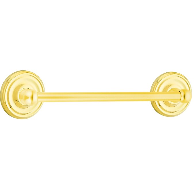 Emtek Traditional Brass Towel Bar with Small Regular Rosette