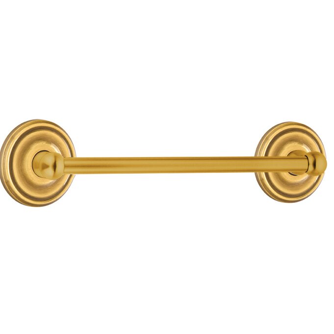 Emtek Traditional Brass Towel Bar with Small Regular Rosette
