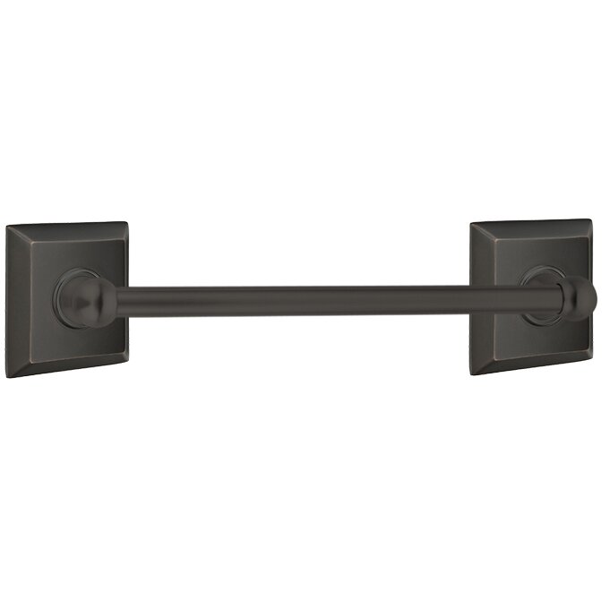 Emtek Traditional Brass Towel Bar with Quincy Rosette