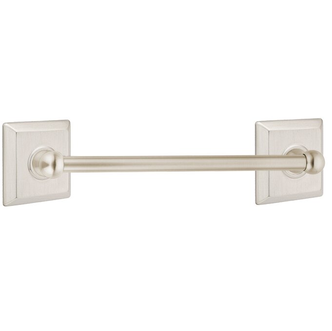 Emtek Traditional Brass Towel Bar with Quincy Rosette