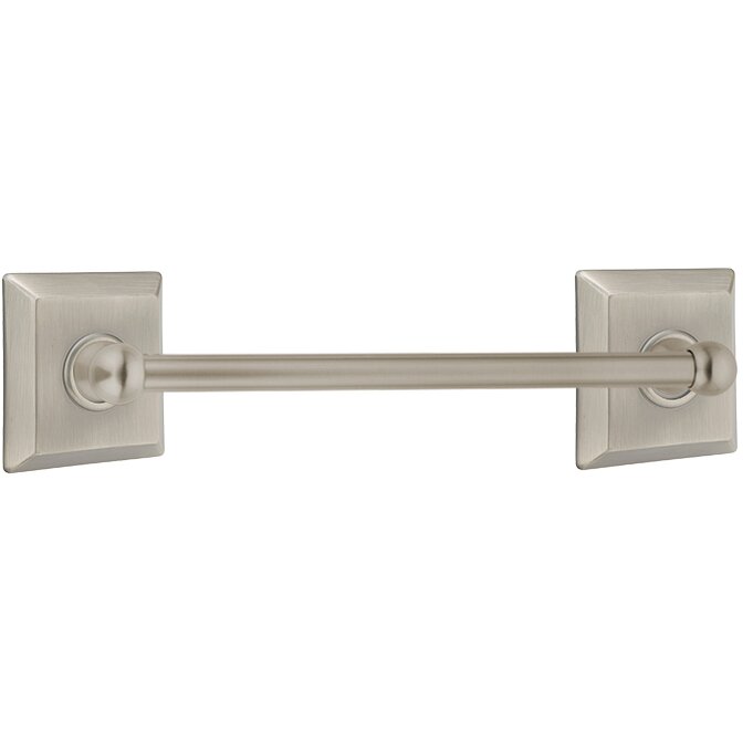 Emtek Traditional Brass Towel Bar with Quincy Rosette