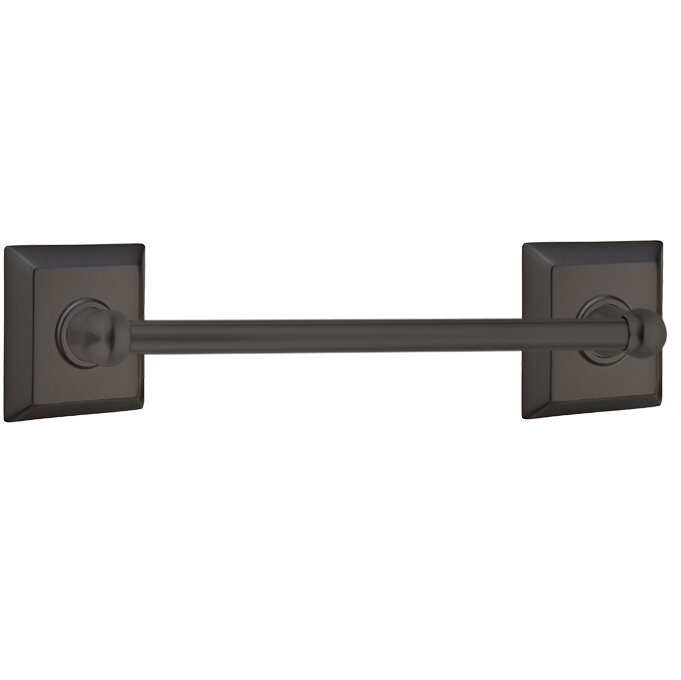 Emtek Traditional Brass Towel Bar with Quincy Rosette