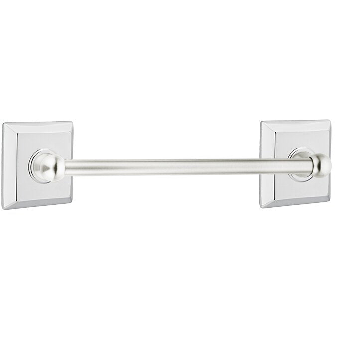 Emtek Traditional Brass Towel Bar with Quincy Rosette