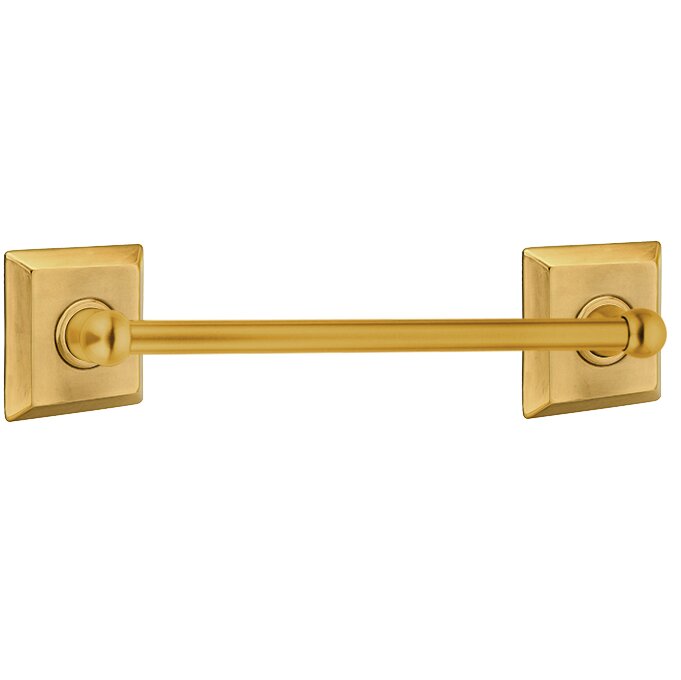 Emtek Traditional Brass Towel Bar with Quincy Rosette