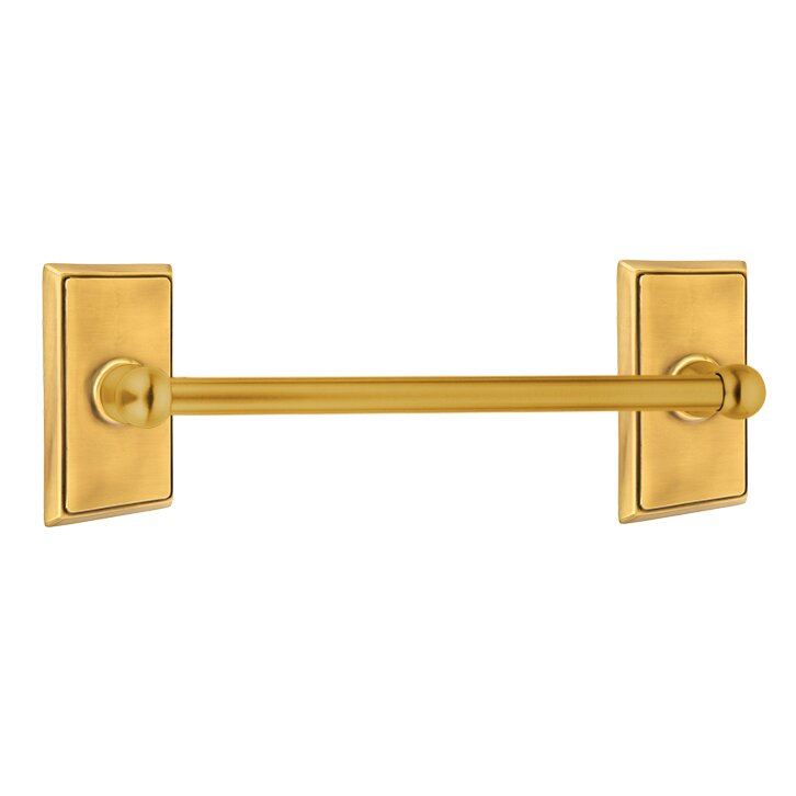Emtek Traditional Brass Towel Bar with Rectangular Rosette