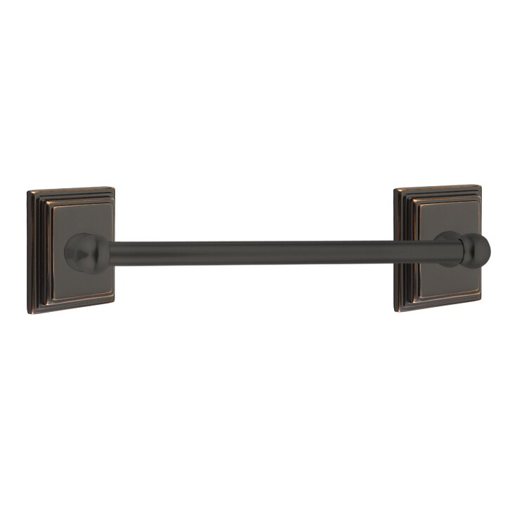 Emtek Traditional Brass Towel Bar with Wilshire Rosette