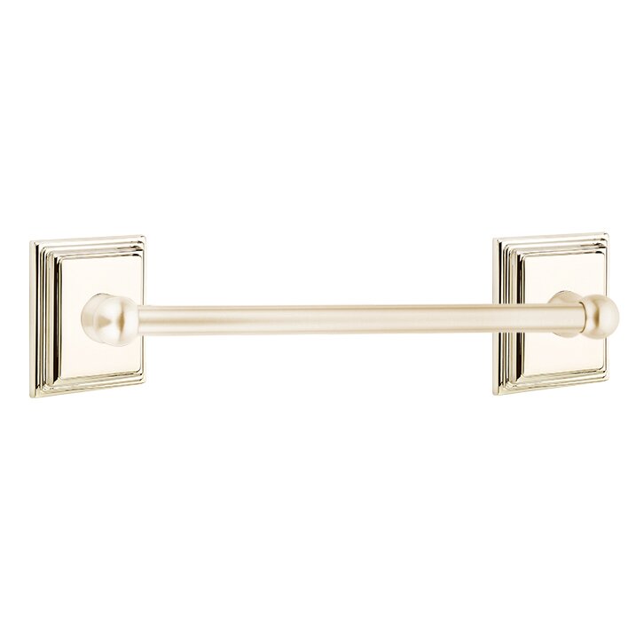 Emtek Traditional Brass Towel Bar with Wilshire Rosette